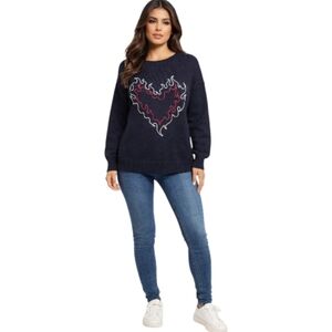 Blue Blush Textured Knit Sweater. Size M.